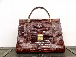 Vintage Handtasche Leder Braun Ledertasche Taschen 80er 90er