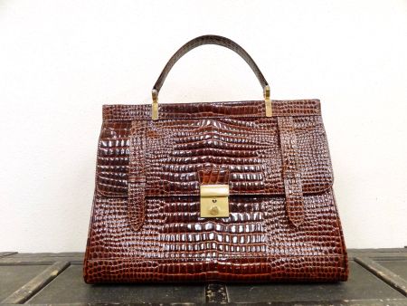 Vintage Handtasche Leder Braun Ledertasche Taschen 80er 90er