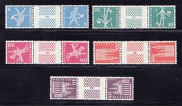 1968-1976 Satz Kehrdrucke Zwischensteg Bogen Nr.2 Postfrisch