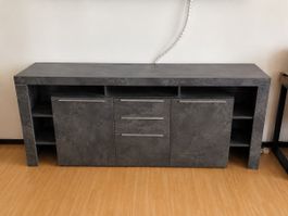 Sideboard Anthrazit mit 3 Schüben und 2 Türen