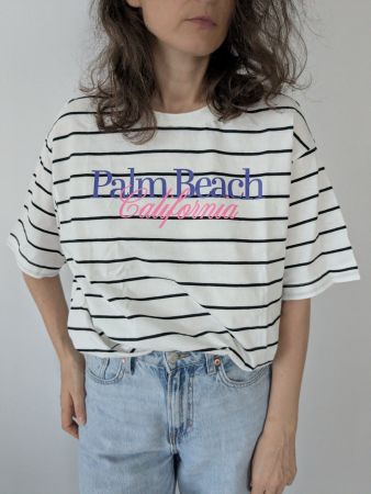 T-Shirt gestreift weiss schwarz Grösse XL neu