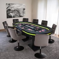 LED Pokertisch FLUSH - Für 9 Personen