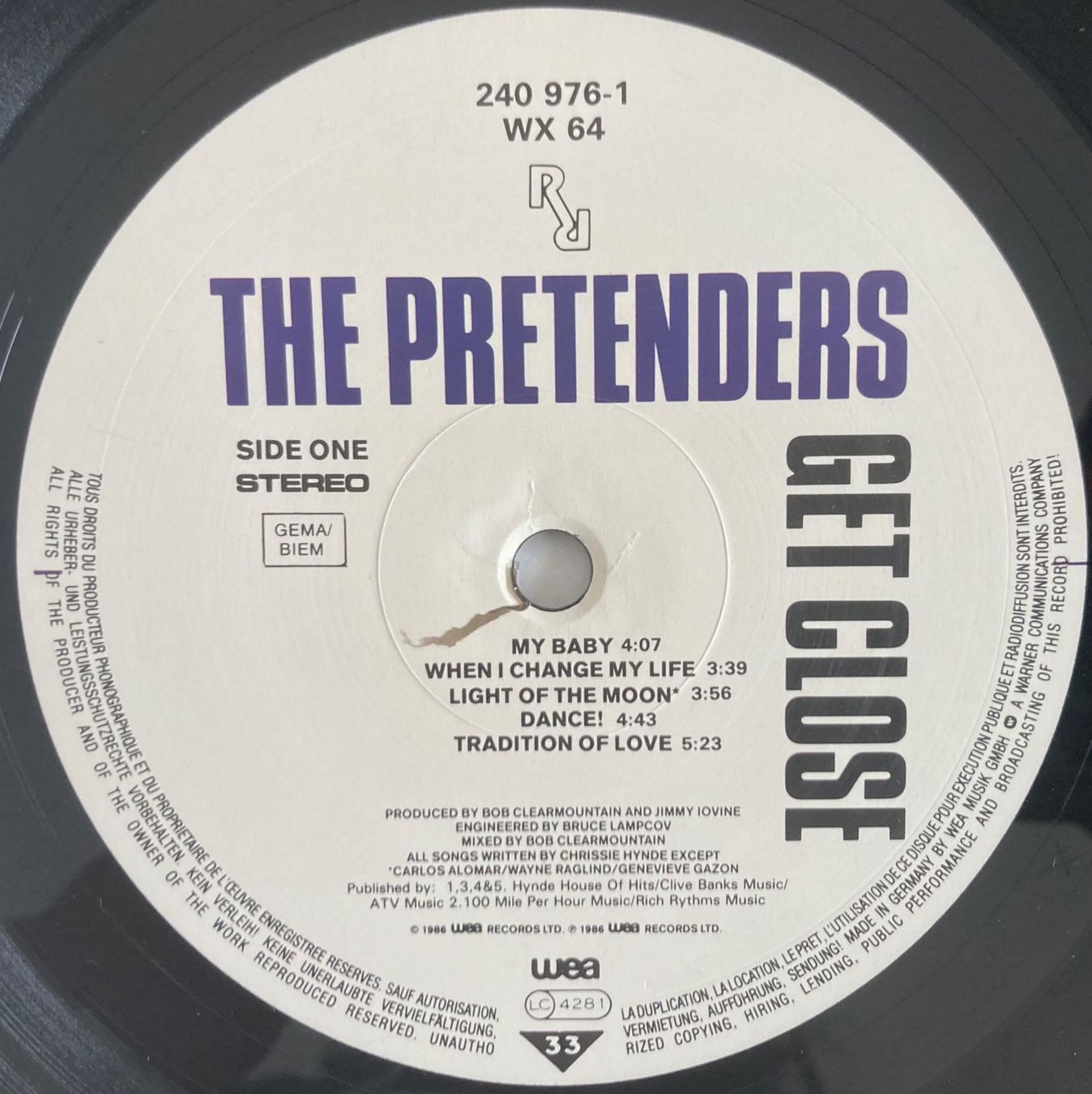 Dischi in vinile: THE PRETENDERS - GET CLOSE – Usato da Poliez-Pittet venduto da Newtown-Records 3