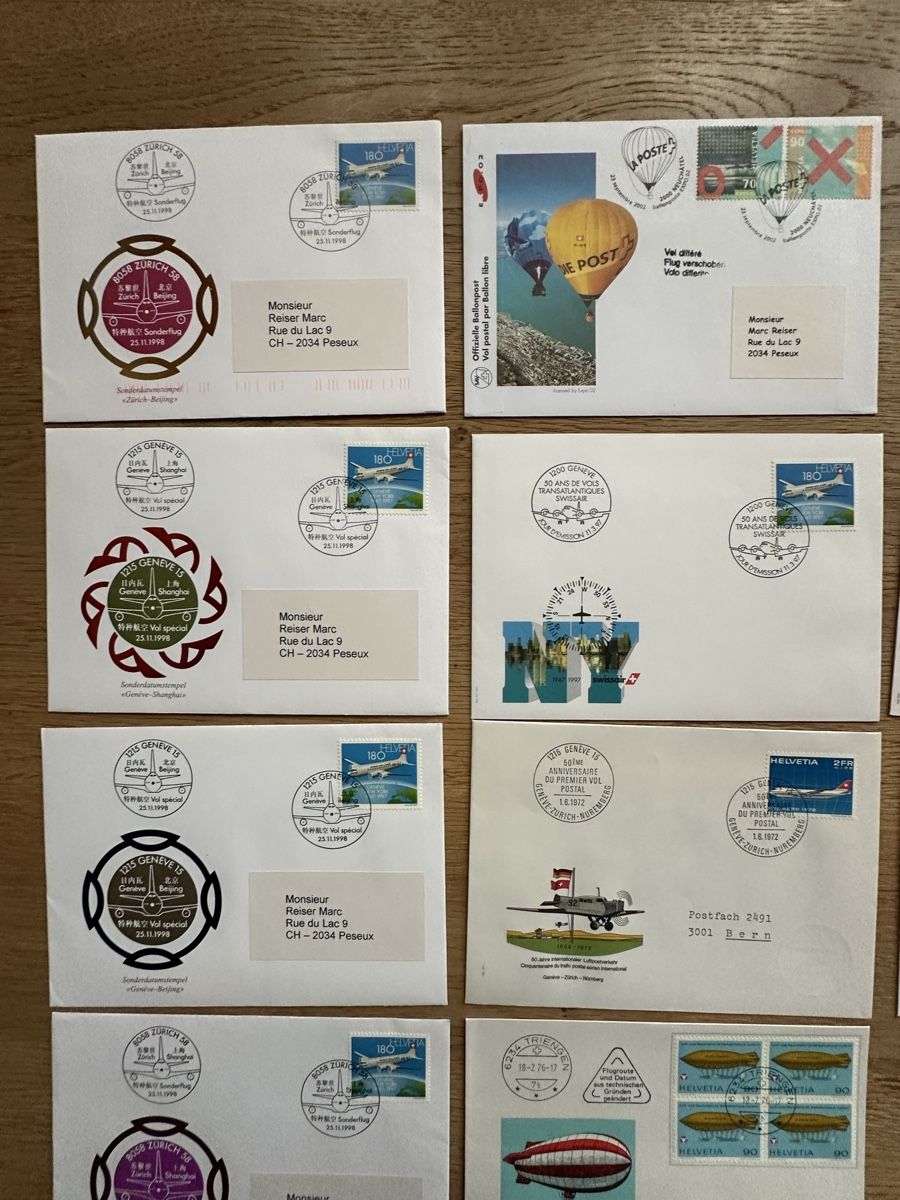 Tutti i francobolli: Schweiz - 22 FDC und Sonderbriefe FLUGPOST  – Usato da Schmitten / FR venduto da Samsara169 1