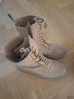 Schnürstiefel Mango beige Wildlederoptik Grösse 38