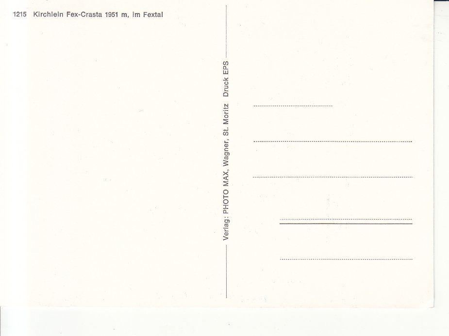 Cartoline postali: Fex-Crasta ca. 1970 – Usato da Bürglen TG venduto da StampGraf 1