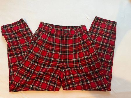 Karohose Rot/Schwarz, High Waist, Gr. 34 (XS)