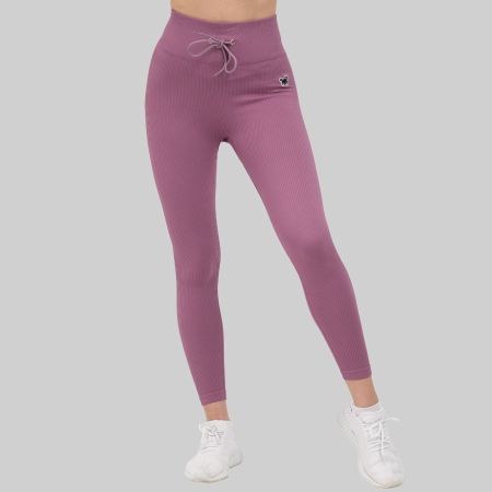 Scrunch Leggings Damen Gym High Waist Nahtlos Flieder Rosa L