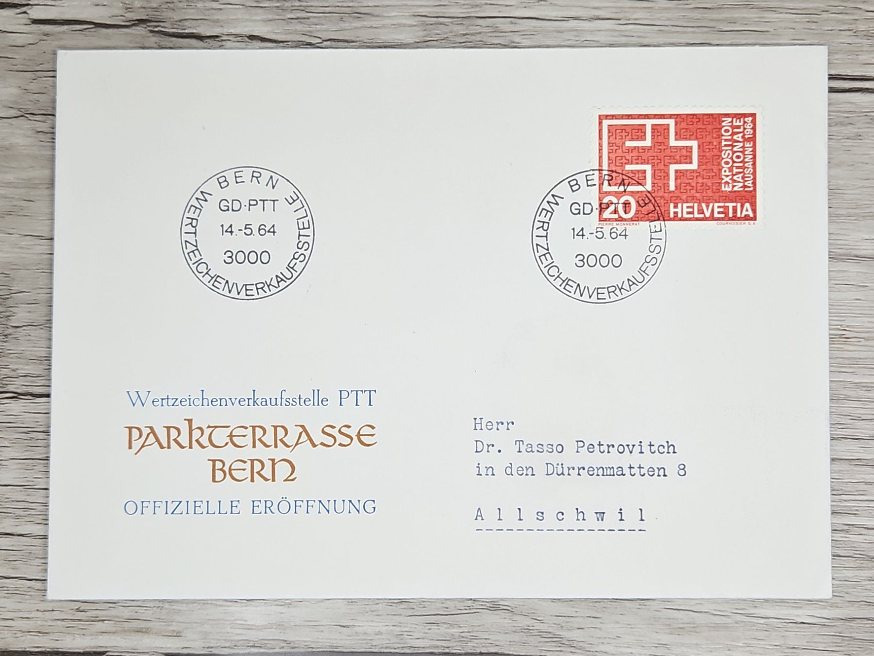 Tutti i francobolli: CL03 Enveloppe + Timbre Suisse 1964 – Usato da Cousset venduto da Patrick_Collections