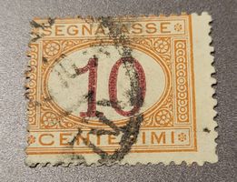 Abart dezentriert , Italien segnatasse briefmarke