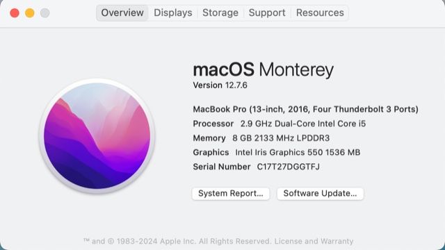Apple Notebook: MacBook Pro 13" 2016, Intel Core i5, 8GB RAM, 250 GB – Usato da Zürich venduto da sar_c828 2