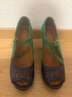 Chie Mihara Sommerschuhe Leder Grün-Braun Gr. 39