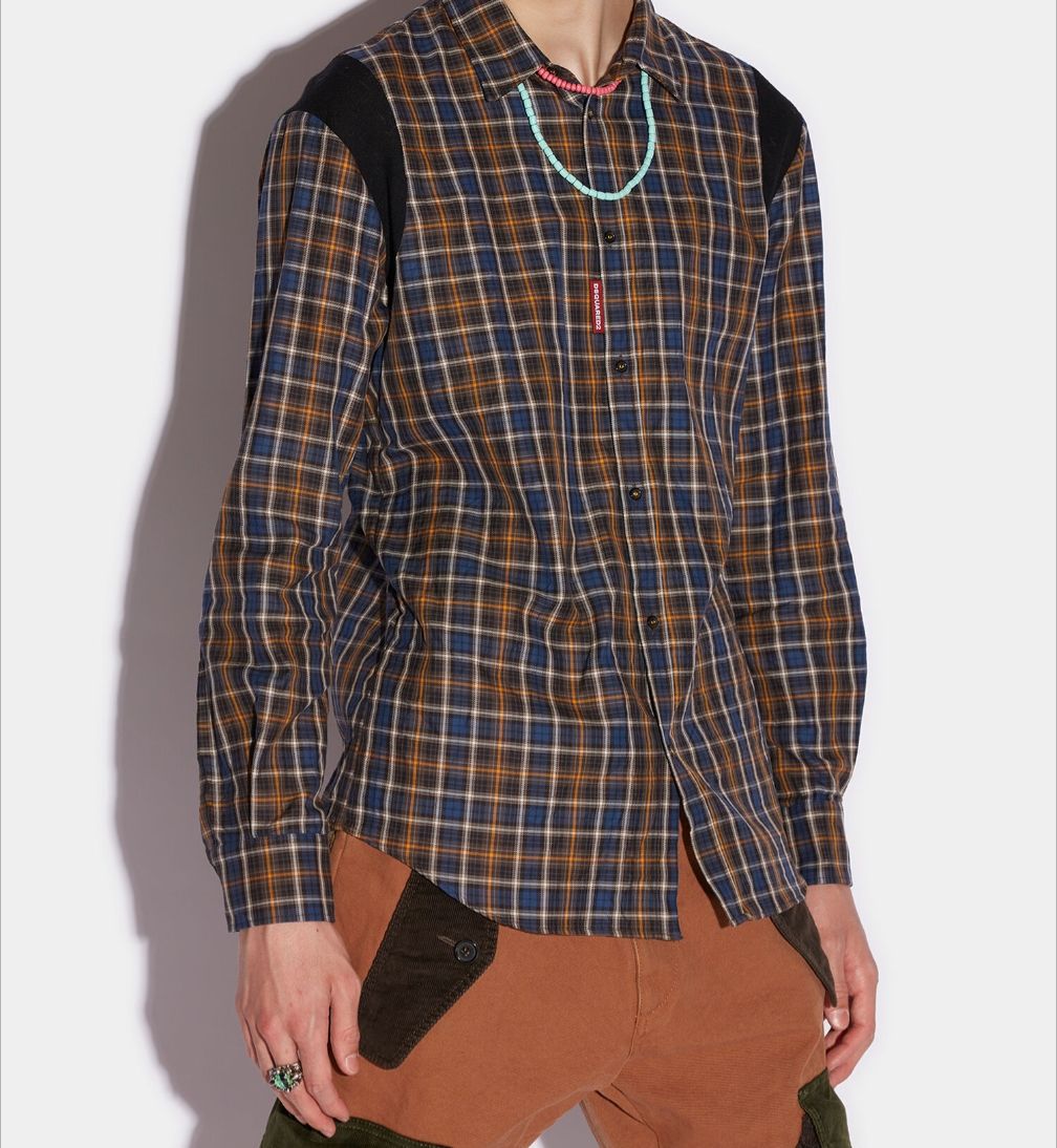 Dsquared2 Hemden: DSquared2 Men's Plaid Shoulder Insert Dan Shirt  Size 50 IT – Neu und originalverpackt aus Zürich von FashionSales 5