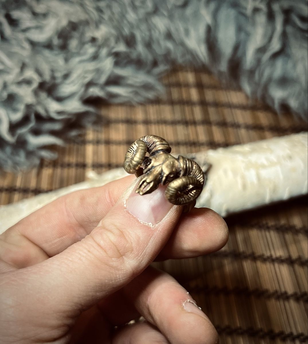 Anelli: Widder Schädel Ring / Ram Skull Ring – Usato da Gossau SG venduto da Harogath333 1