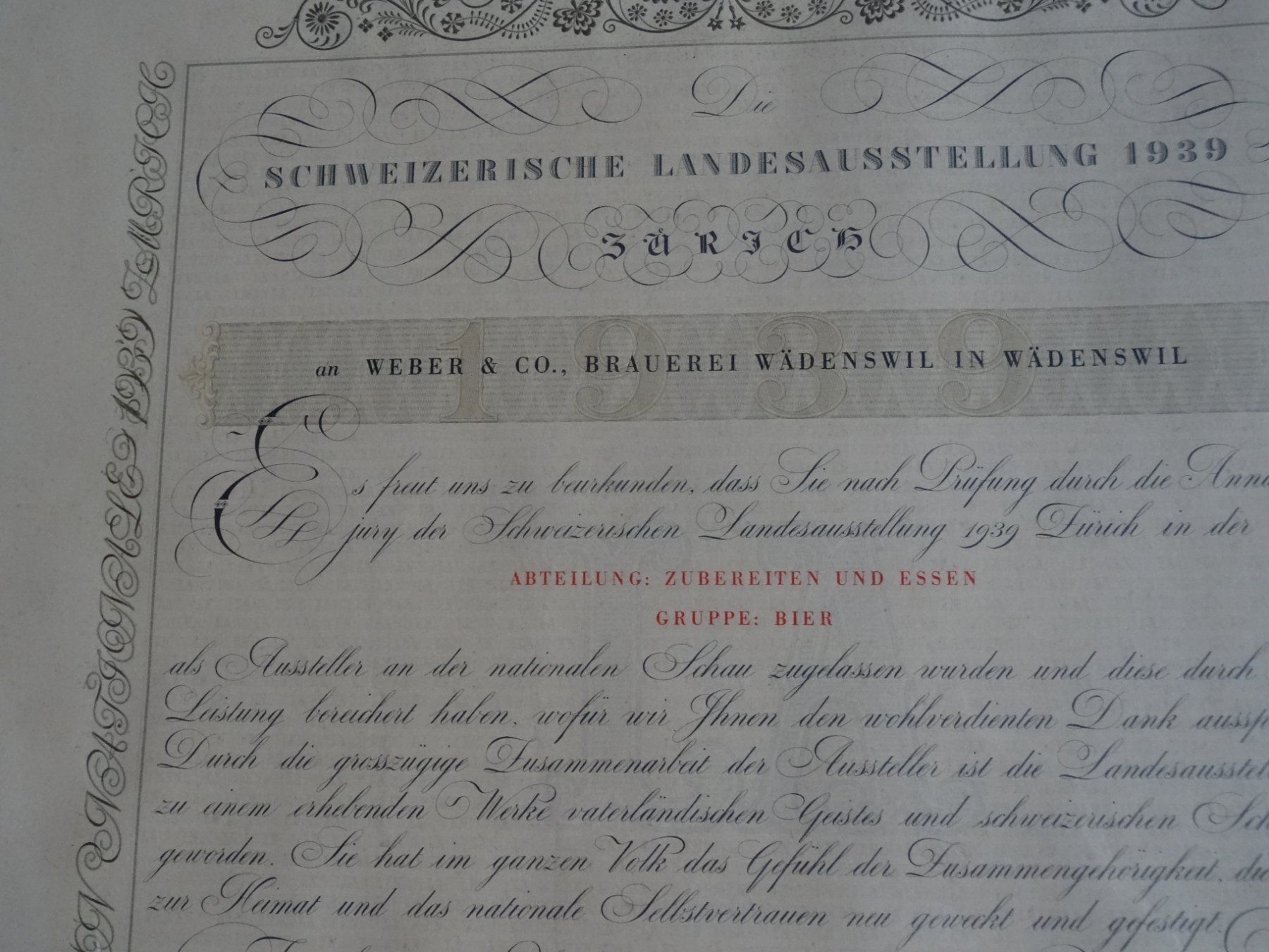 Documenti: Schweizer Zeitdokument der Landi 1939 – Usato da Lupfig venduto da Hubi64 1