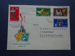 1955 Z-Nr.320 - 323 FDC BERN - seltene Illustration