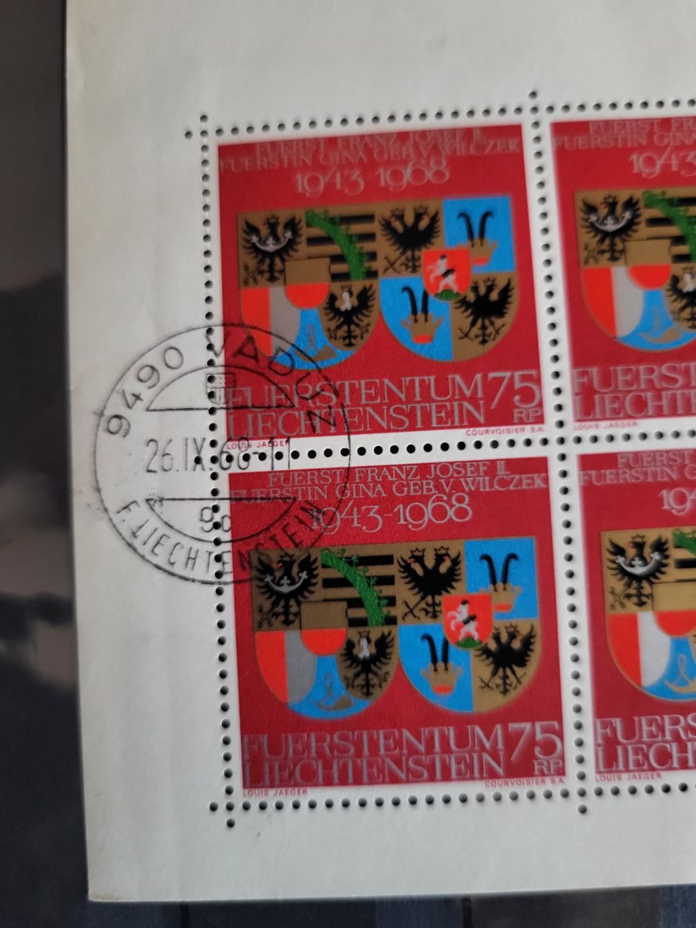 Tutti i francobolli: Fürstentum Liechtenstein10er Briefmarkenblock – Usato da Rümlang venduto da Turrin 1