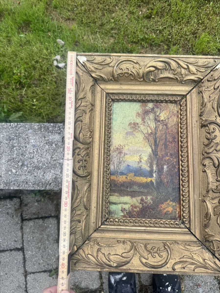 Dipinti: Gemälde mit Rahmen, Herbstliche Stimmung am See, antik – Usato da Seuzach venduto da kaufes8 4