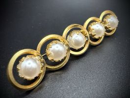 Elegante Vintage-Brosche mit Perlen aus den 60er/70er Jahren