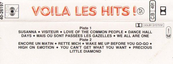 Kompaktkassetten: CASSETTE VOILA LES HITS ! - POP - COMPILATION – Gebraucht aus PORRENTRTUY von RABAIS_SPORT 1