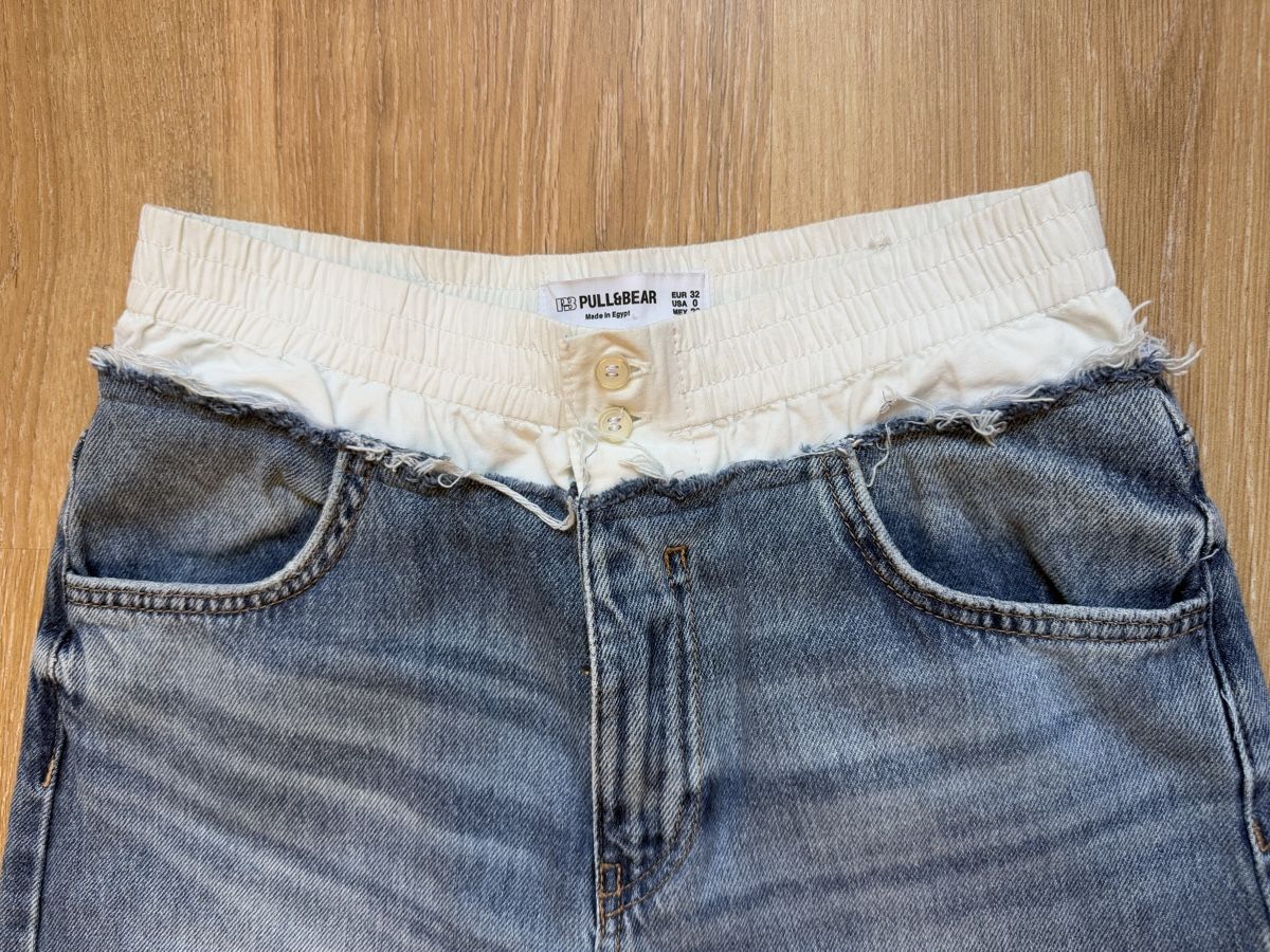 Pull&Bear Jeans: Jeans large avec taille tissu blanc Pull & Bear, t.32 – D'occasion à Tavannes par Thriftshop 4