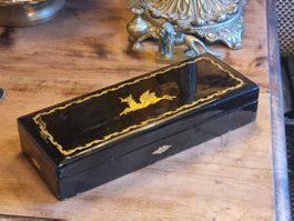 Vintage Lackschatulle Asien – Schwarz Gold 30 cm