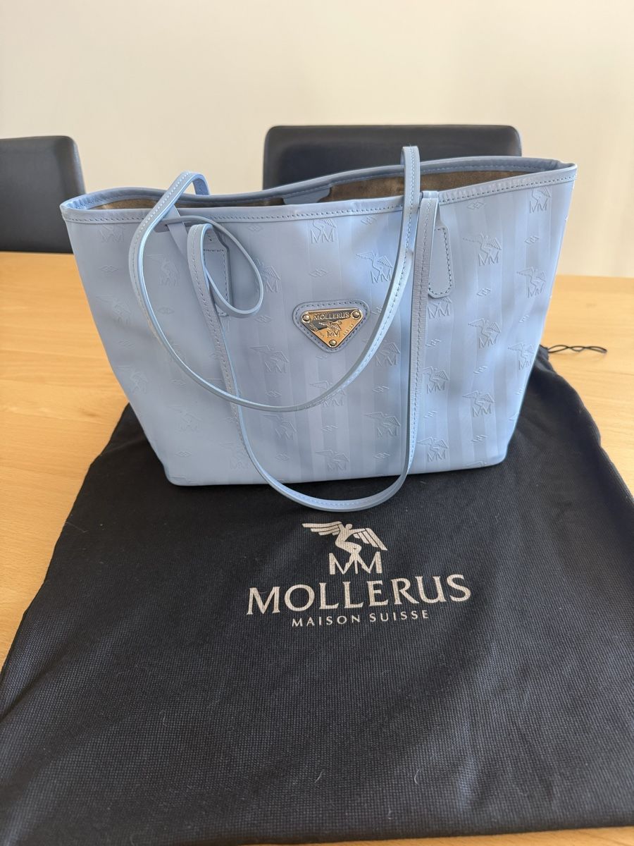 Maison Mollerus Borse da donna: Mollerus Genf Shopper Hellblau – Usato da Remetschwil venduto da Ka95 7