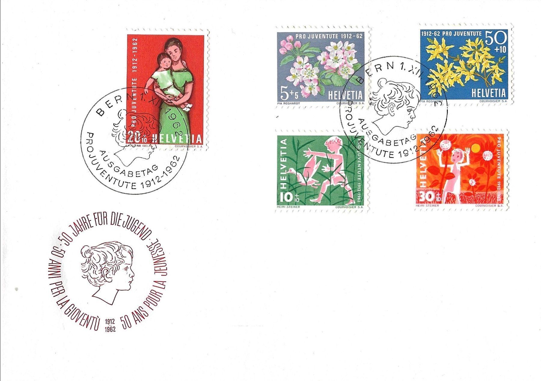 Alle Briefmarken: FDC Pro Juventute 1962, ganzer Satz – Gebraucht aus Frauenfeld von Merk52