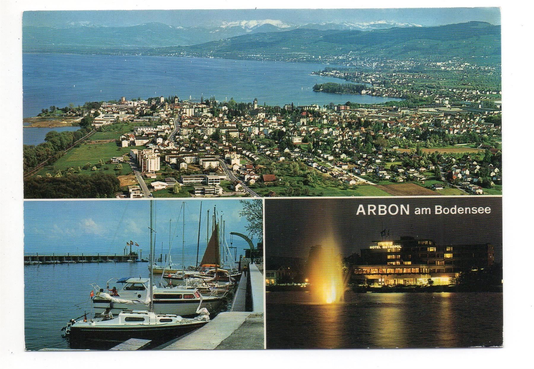 Cartoline postali: ARBON am Bodensee, Flugaufnahme – Usato da Jona venduto da philajona