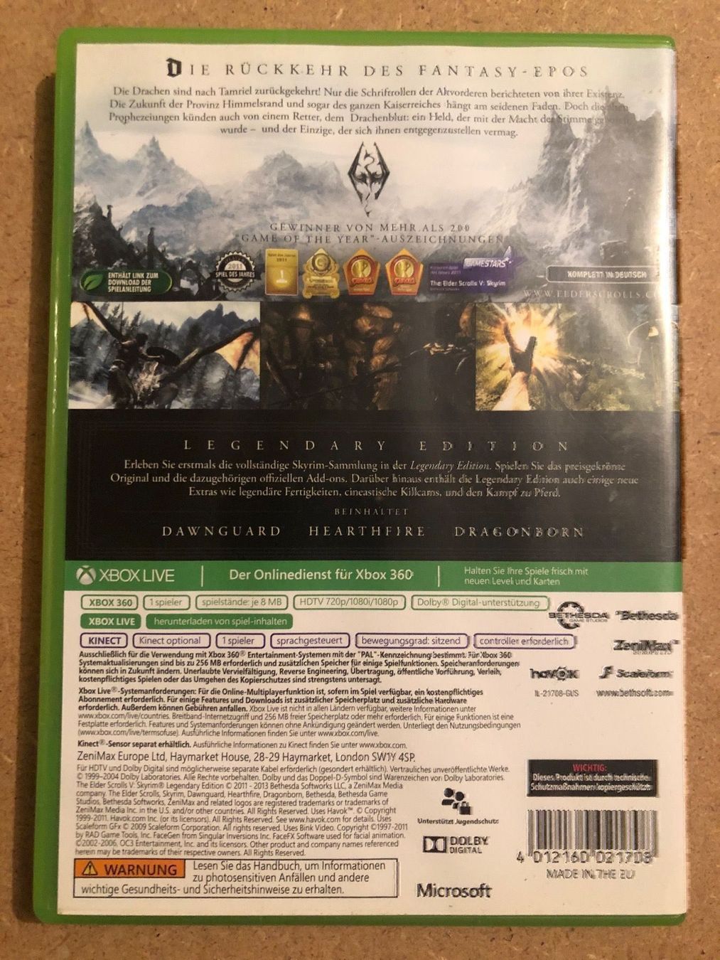 Jeux: The Elder Scrolls Skyrim LE Xbox 360 – D'occasion à Kestenholz par Mad18 1