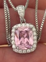 Luxus Elegante Kette Farbe : Zirkonia Silber weiss Rosa