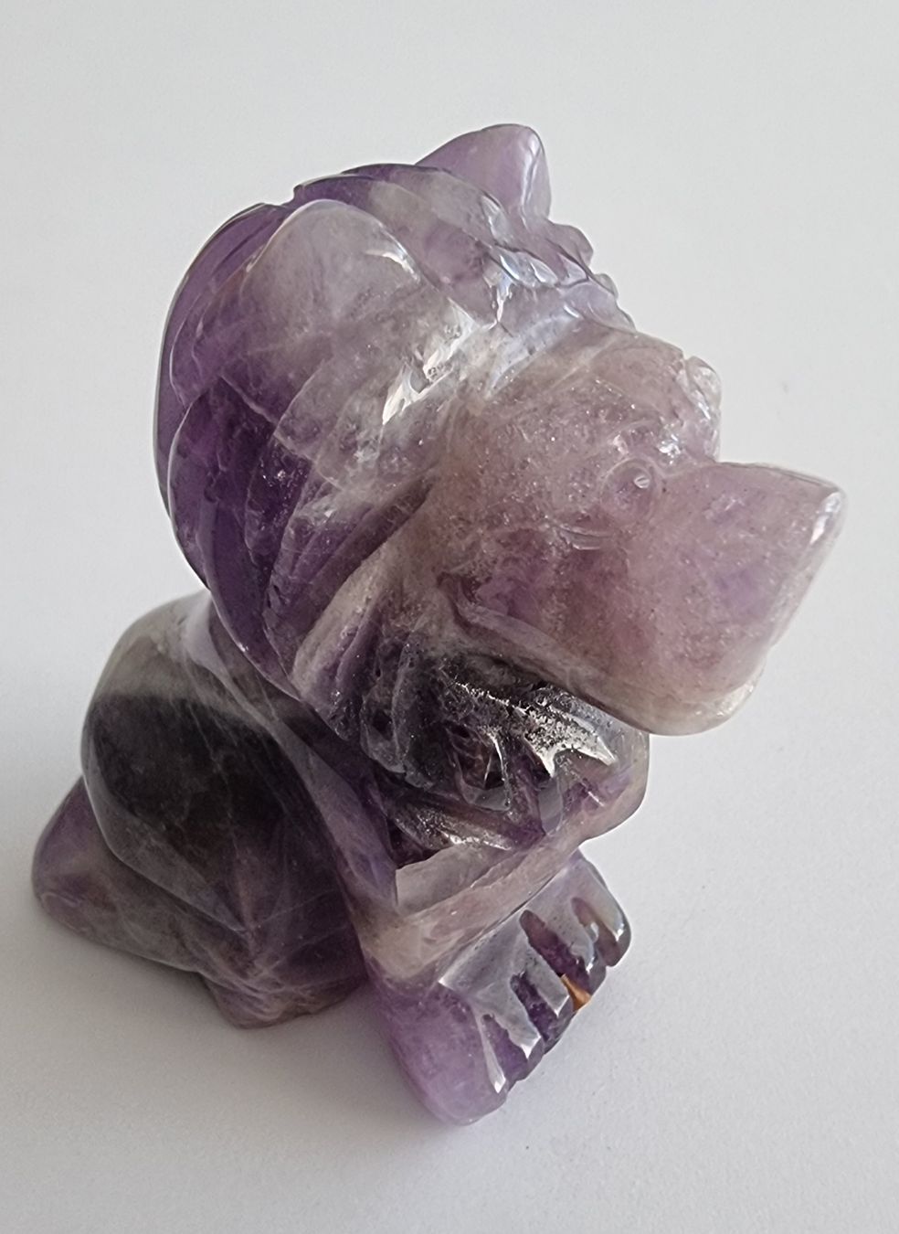 Statuette: Amethyst Löwe Statue Figur – Nuovo e nell'imballaggio originale da Menziken venduto da Mirager 1