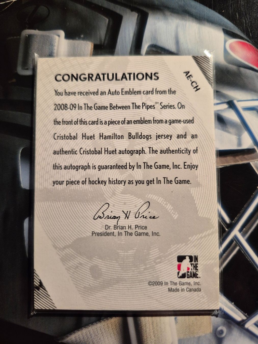 NHL Carte collezionabili: NHL Cristobal Huet Hamilton Bulldogs – Usato da Treiten venduto da Sauber73 1