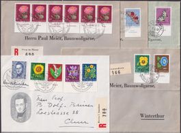 1951-1961, Pro Juventute, 5 interes. Belege +TABS +Sprachen