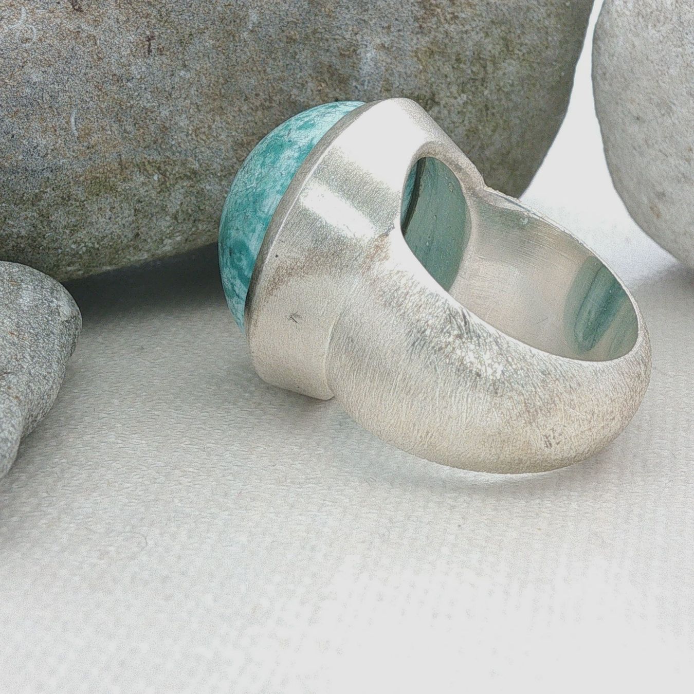 Olga Ribler Anelli: Unikate Silber Ring 925 mit Türkise Grösse 52 – Nuovo (secondo la descrizione) da Luzern venduto da Schmuckoutlet 1