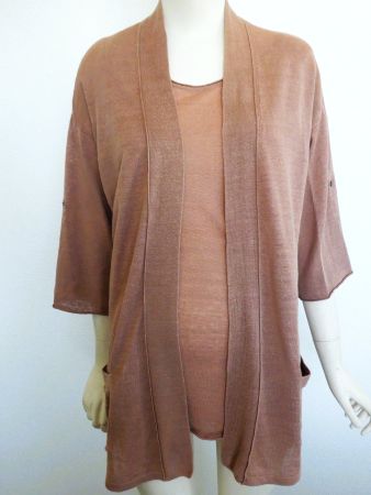 GC Fontana Leinen Twin-Set mit Top /Jacke, Gr. 38