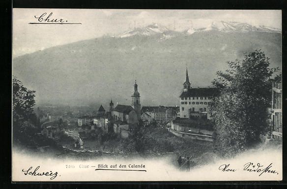Cartoline postali: AK Chur, Blick auf den Calanda – Usato da Berlin venduto da bartko-reher
