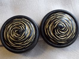 Vintage Originale Art Déco 1930 Ohrclips Holz