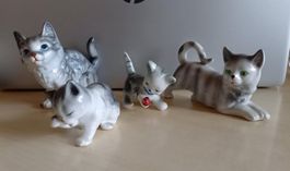 4 Vintage Katzenfiguren, Deko, Sammlerstücke