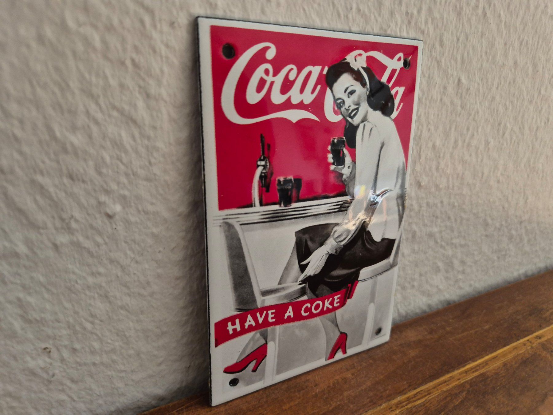 Coca-Cola Schilder: Emailschild Coca Cola Bar Salon Restaurant Emaille Schild – Neu (gemäss Beschreibung) aus Schaffhausen von pfanis09 4