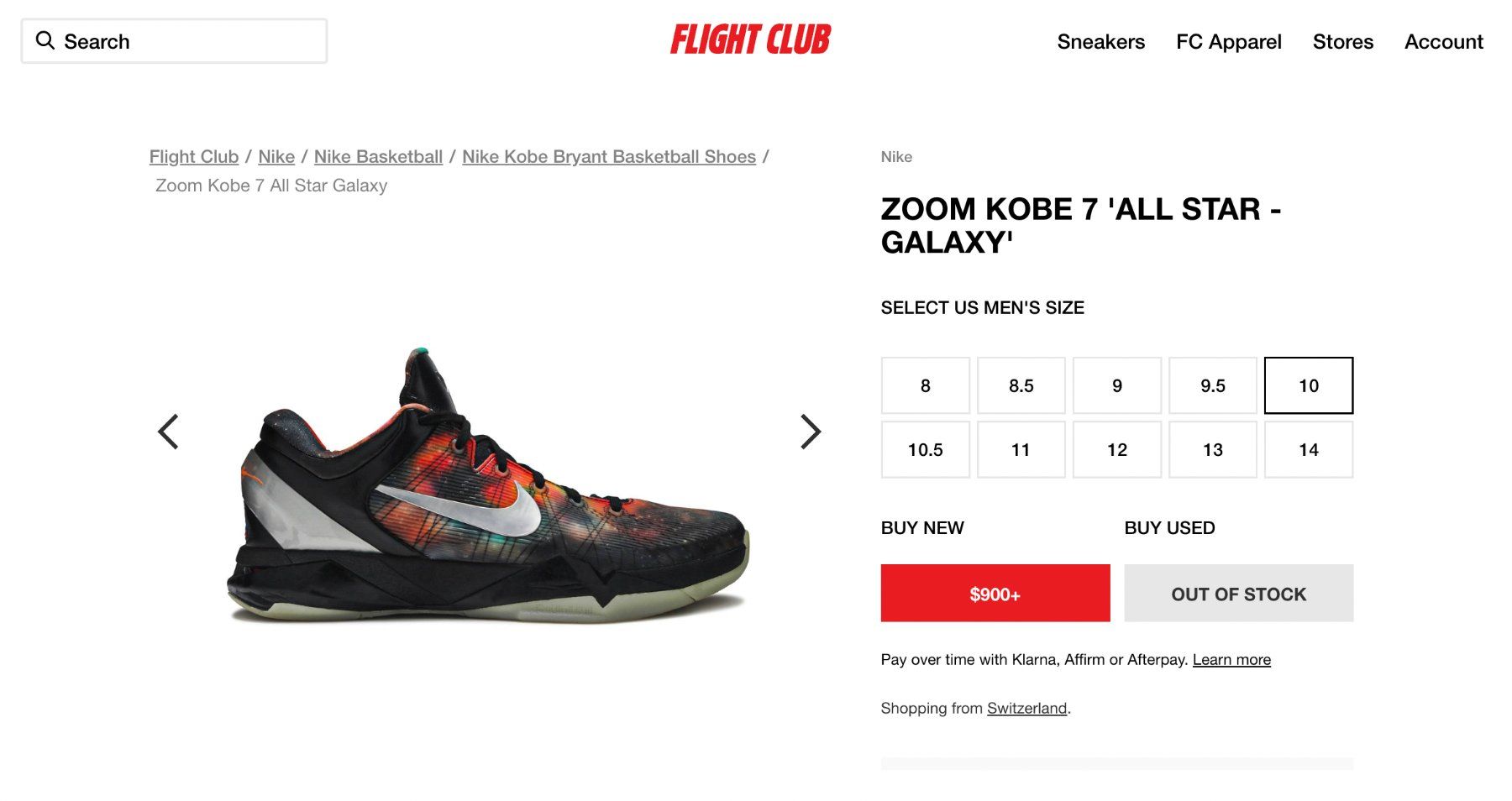Nike Scarpe da uomo: ZOOM KOBE 7 'ALL STAR - GALAXY' – Usato da Basel venduto da cielHiro 5