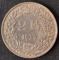 Schweizer 2 Franken Münze, Jahrgang 1937