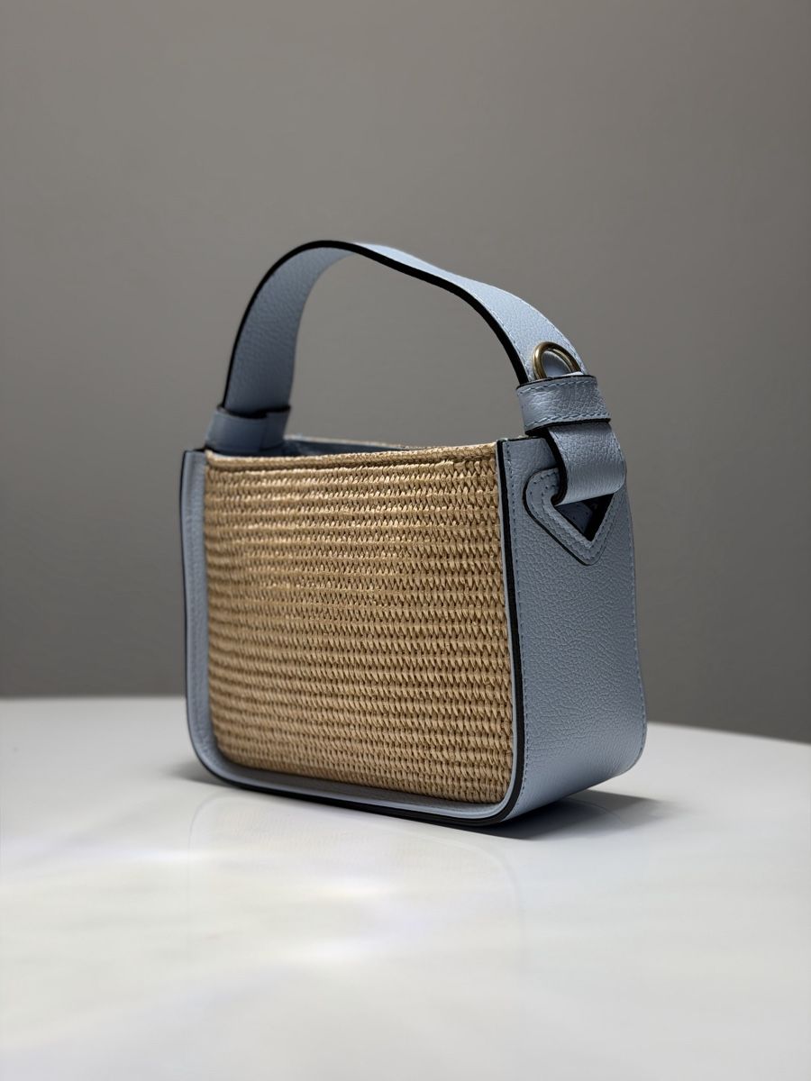 Borse da donna: Borsa rafia e pelle – Nuovo e nell'imballaggio originale da Mendrisio venduto da pri_856w