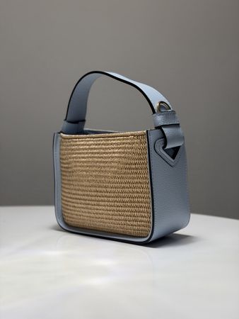 Borsa rafia e pelle