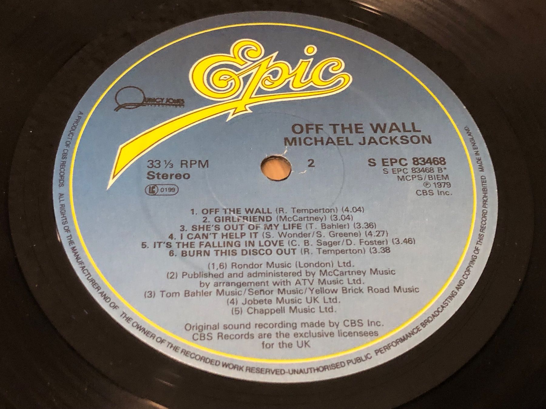 Schallplatten: MICHAEL JACKSON - OFF THE WALL LP UK 1979 EPIC – Gebraucht aus Zofingen von kartengeheimniss 5