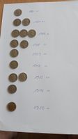 Alte Schweizer 10 Räppler 1880-1950, Konvolut Sammlermünzen