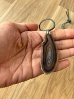 agate stone and leather