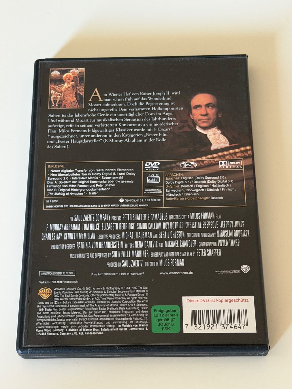 Tutti i DVDs: Amadeus Director's Cut Special Edition 2 Disc DVD – Usato da Altstätten SG venduto da sheamus 1