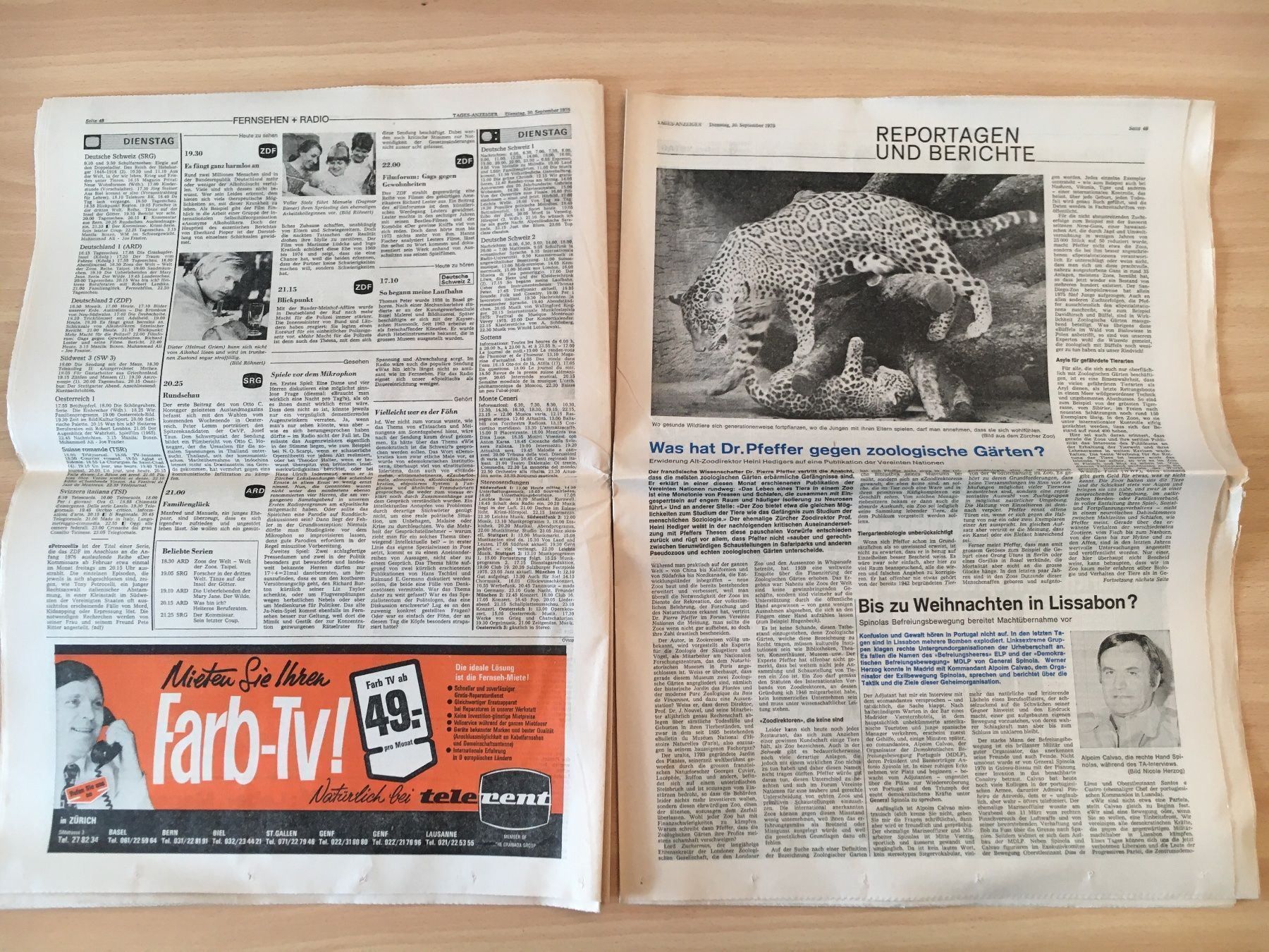 Zeitschriften & Magazine: Tagesanzeiger vom 30. September 1975 – Gebraucht aus Luzern von Jiggy_8898 8