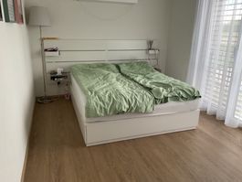 IKEA Nordli Bett mit Kopfteil und Aufbewahrung 160x200